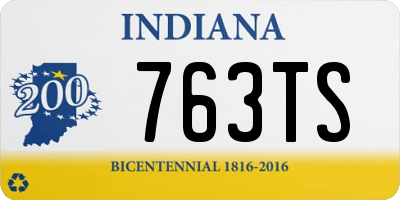 IN license plate 763TS