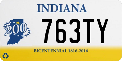IN license plate 763TY