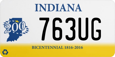 IN license plate 763UG