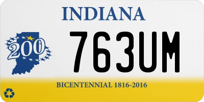 IN license plate 763UM