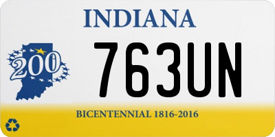 IN license plate 763UN