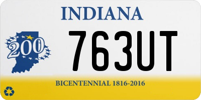 IN license plate 763UT