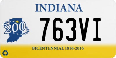 IN license plate 763VI