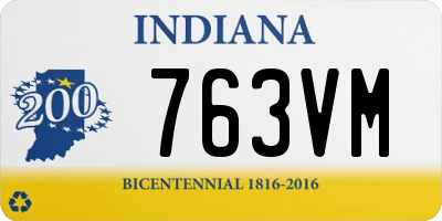 IN license plate 763VM