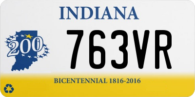 IN license plate 763VR