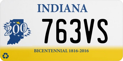 IN license plate 763VS