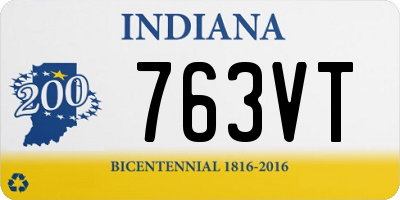 IN license plate 763VT