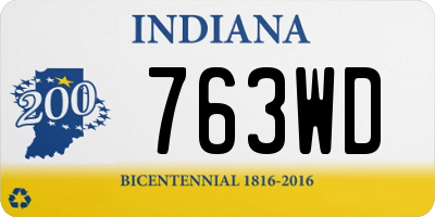 IN license plate 763WD