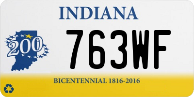 IN license plate 763WF