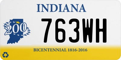 IN license plate 763WH