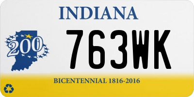 IN license plate 763WK