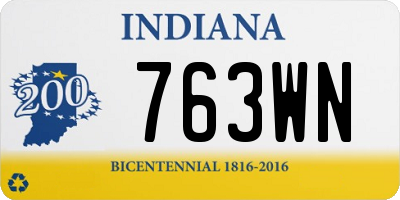 IN license plate 763WN