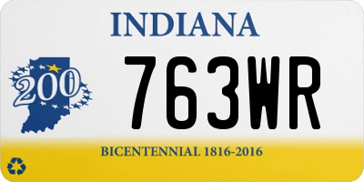 IN license plate 763WR