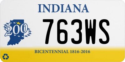 IN license plate 763WS