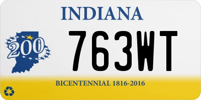 IN license plate 763WT