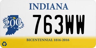 IN license plate 763WW