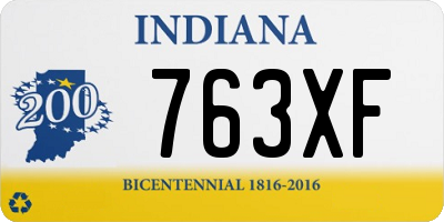 IN license plate 763XF