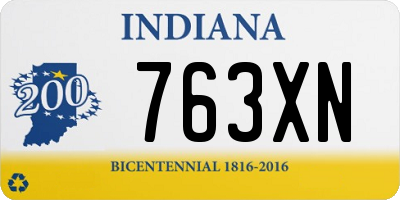 IN license plate 763XN