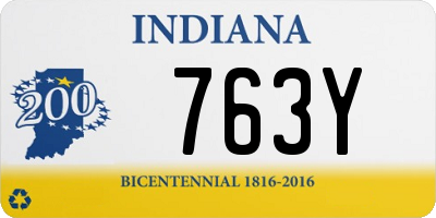 IN license plate 763Y