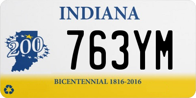 IN license plate 763YM