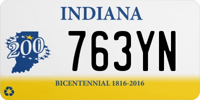 IN license plate 763YN