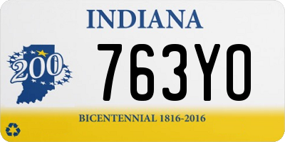 IN license plate 763YO