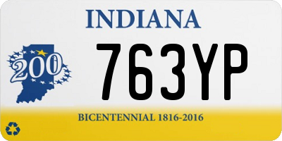 IN license plate 763YP