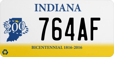 IN license plate 764AF