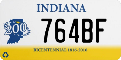 IN license plate 764BF