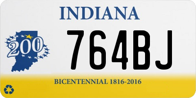 IN license plate 764BJ