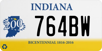 IN license plate 764BW