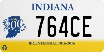 IN license plate 764CE