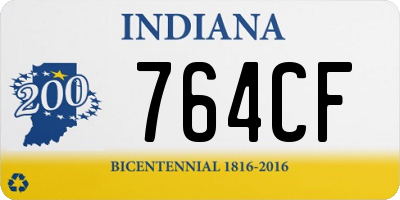IN license plate 764CF
