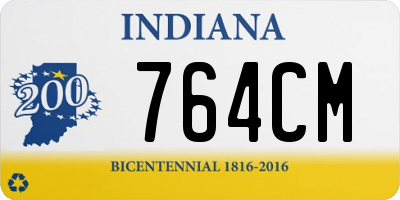 IN license plate 764CM