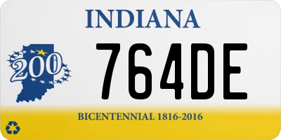 IN license plate 764DE