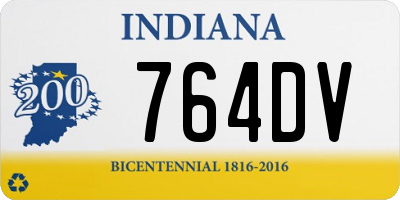 IN license plate 764DV