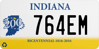 IN license plate 764EM