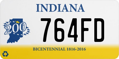 IN license plate 764FD