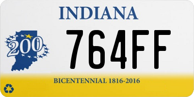 IN license plate 764FF