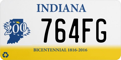 IN license plate 764FG