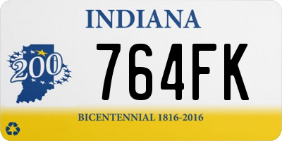 IN license plate 764FK