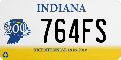 IN license plate 764FS