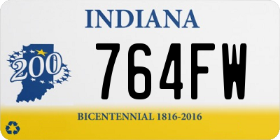 IN license plate 764FW