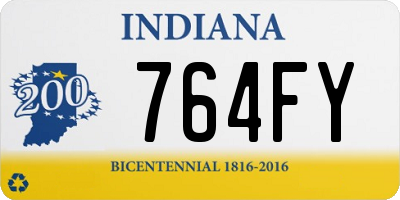 IN license plate 764FY