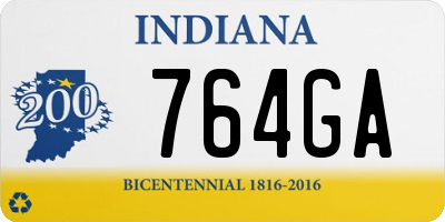 IN license plate 764GA