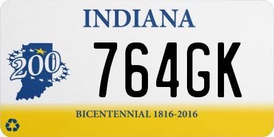 IN license plate 764GK