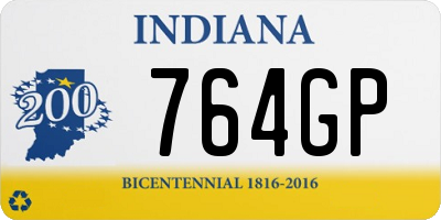 IN license plate 764GP
