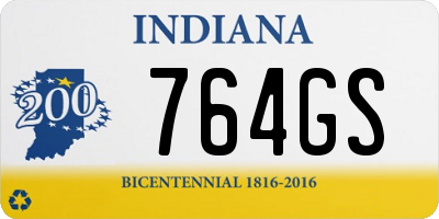 IN license plate 764GS