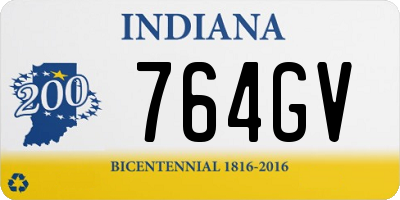 IN license plate 764GV