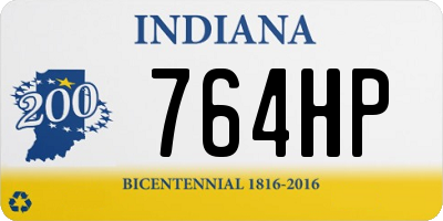 IN license plate 764HP